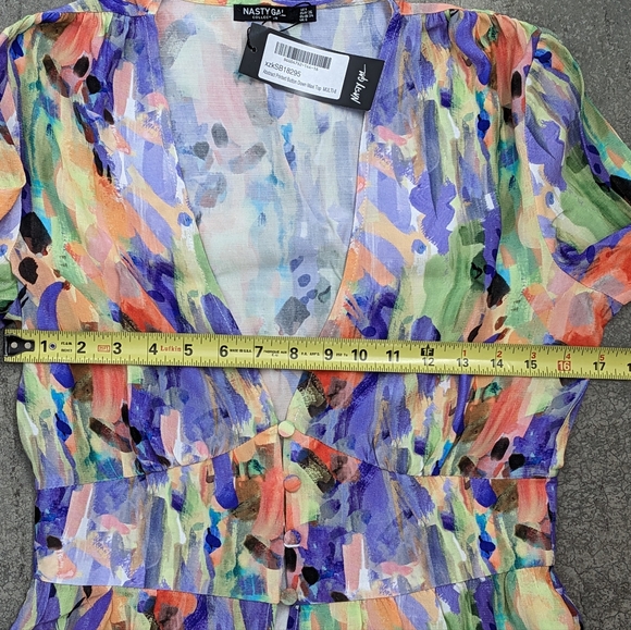 Abstract Printed Button Down Maxi Top - Picture 5 of 9